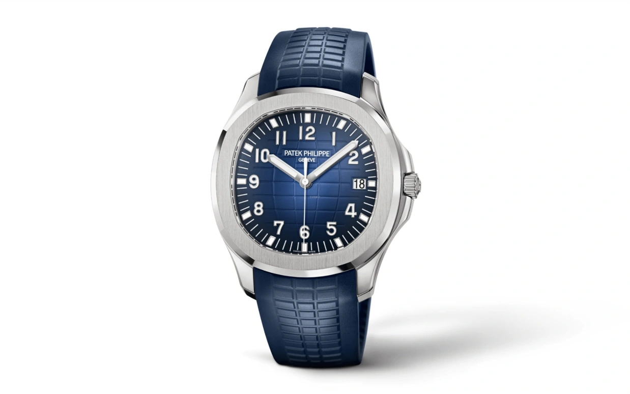 Patek Philippe,Aquanaut 42.20mm,42.20mm,White Gold,Blue,Automatic,45hours,In-house Caliber,Lisandro Martínez,Harry Kane,JJ Lin,5168G,5168G-001