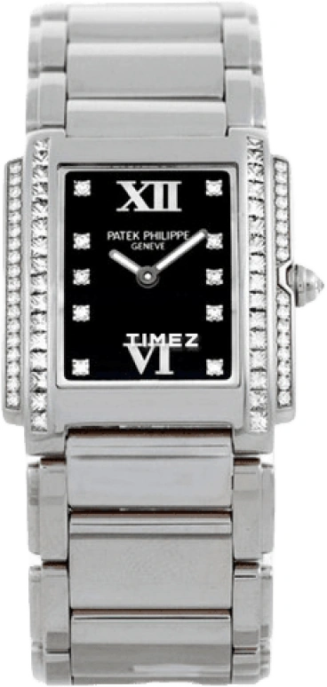 Patek Philippe,Twenty~4 25x30mm,25x30mm,White Gold,Black,Quartz,In-house Caliber,Sapphire,Crystal Glass,4910,4910/20G-001