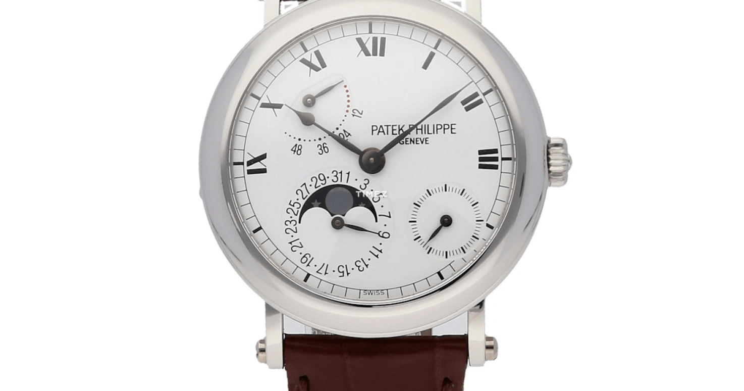 Patek Philippe,Complications 35.60mm,35.60mm,Platinum,White,Handwound,Moonphase,Day,Power Reserve Indicator,5054P,5054P-001