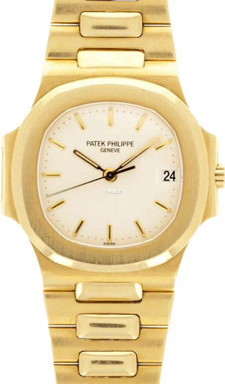 Patek Philippe,Nautilus 37mm,37mm,Yellow Gold,White,Automatic,Day,In-house Caliber,3800,3800/1J-001