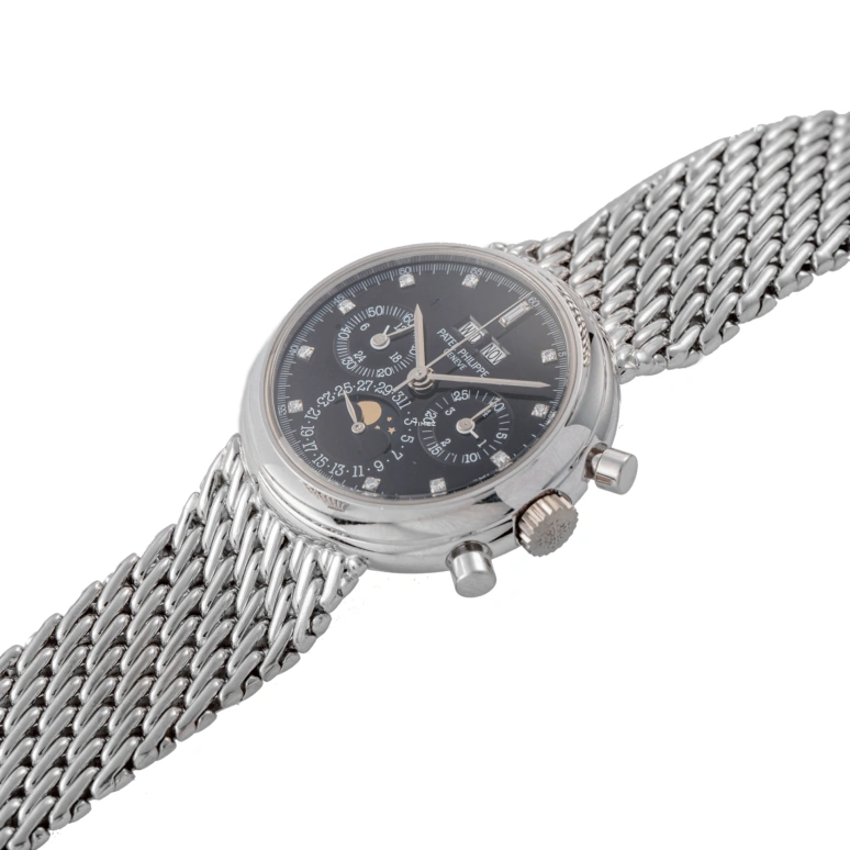 Patek Philippe,Grand Complications 36.50mm,36.50mm,White Gold,Black,Handwound,Chronograph,Moonphase,Leap Year,Month,60hours,In-house Caliber,3970,3970/002G