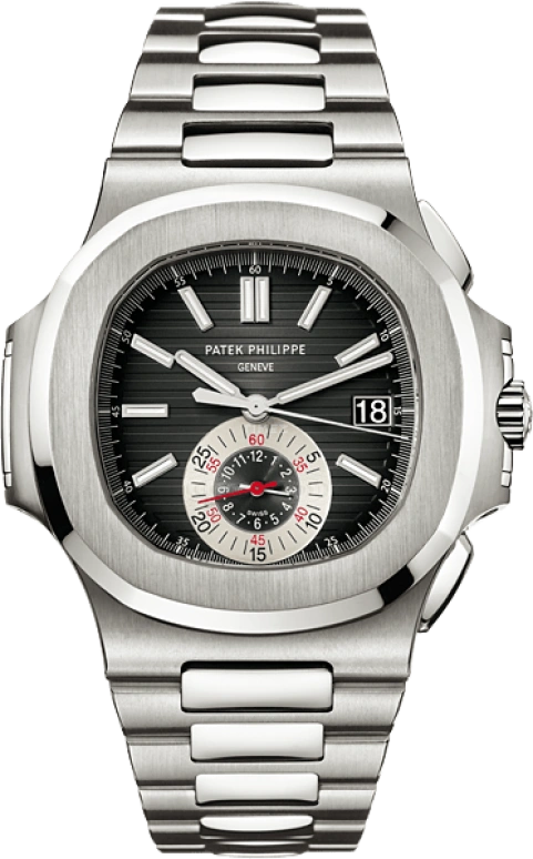 Patek Philippe,Nautilus 40.50mm,40.50mm,Stainless Steel,Black,Automatic,Chronograph,Day,Kelly,5980,5980/1A-014