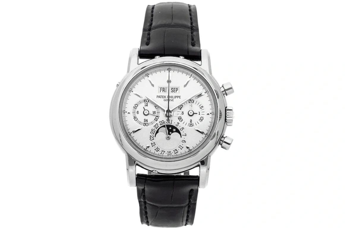 Patek Philippe,Grand Complications 36mm,36mm,White Gold,Silver,Handwound,Chronograph,Moonphase,Perpetual Calendar,Leap Year,60hours,In-house Caliber,3970EG,3970EG-016