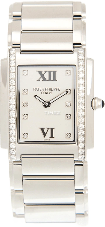 Patek Philippe,Twenty~4 25x30mm,25x30mm,Stainless Steel,White,Quartz,In-house Caliber,Sapphire,4910,4910/10A-011