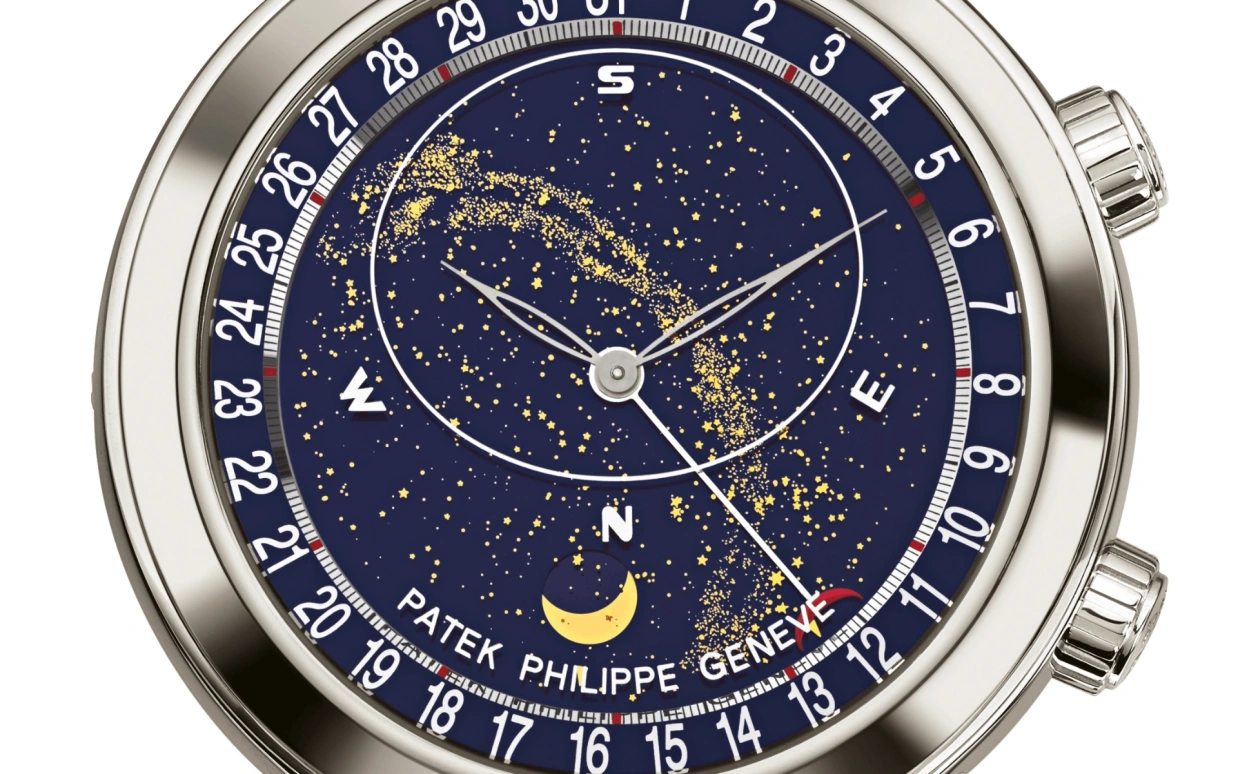 Patek Philippe,Grand Complications 44mm,44mm,Platinum,Blue,Automatic,Moonphase,Day,Sky Chart,6102P,6102P-001