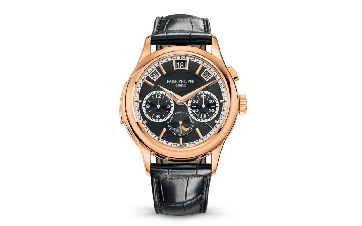 Patek Philippe,Grand Complications 42mm,42mm,Rose Gold,Black,Automatic,Chronograph,Monopoussoir,Moonphase,Perpetual Calendar,48hours,In-house Caliber,5208R,5208R-001