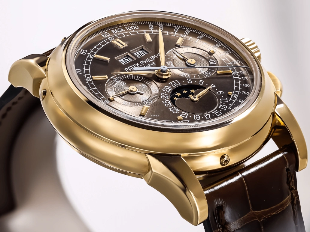 Patek Philippe,Grand Complications 40mm,40mm,Yellow Gold,Brown,Handwound,Chronograph,Moonphase,Perpetual Calendar,Leap Year,60hours,In-house Caliber,5970J,5970J-014