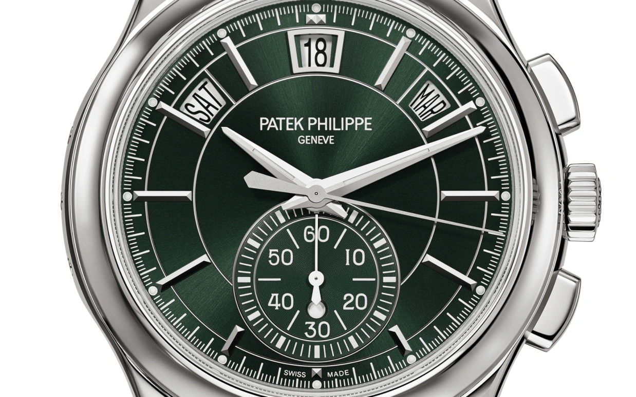 Patek Philippe,Complications 42mm,42mm,Stainless Steel,Green,Automatic,Chronograph,Moonphase,Annual Calendar,Month,55hours,In-house Caliber,5905,5905/1A-001