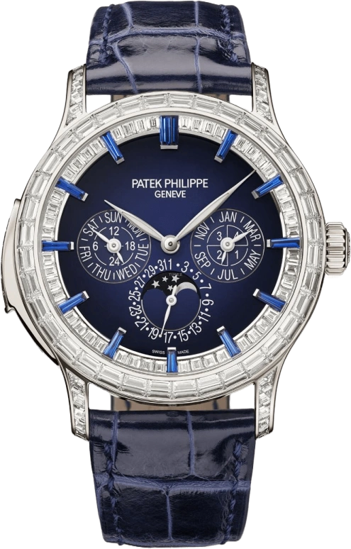 Patek Philippe,Grand Complications 42mm,42mm,Platinum,Blue,Automatic,Moonphase,Perpetual Calendar,Leap Year,Month,48hours,In-house Caliber,Mark Robert Michael Wahlberg,Mark Wahlberg,Anant Ambani,Marky Mark,5374,5374/300P-001