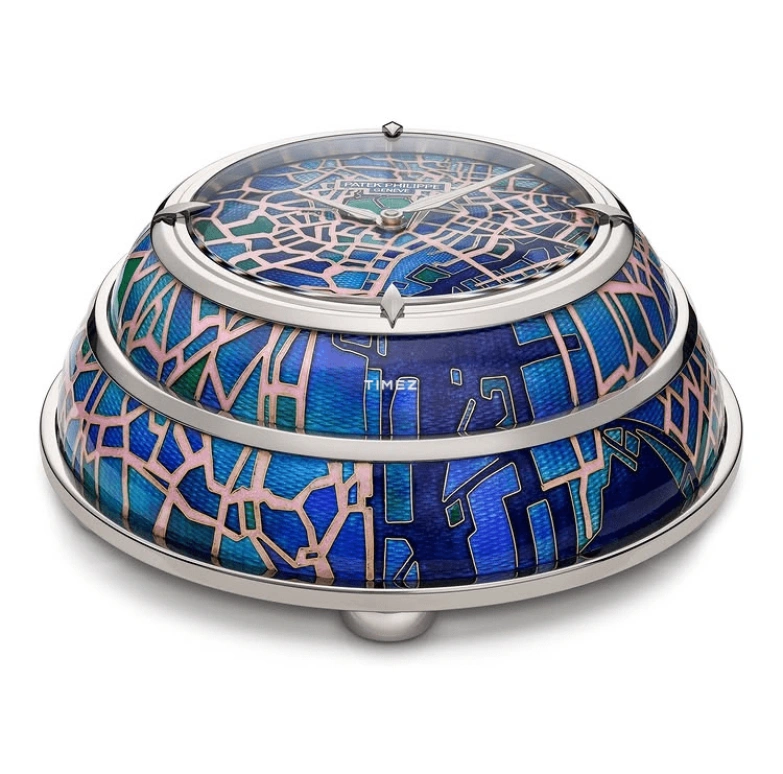 Patek Philippe,Dome Clocks ,Blue,Pink,Multi-Color,Electromechanical,In-house Caliber,Round,Blue,Colorful,25014M,25014M-001