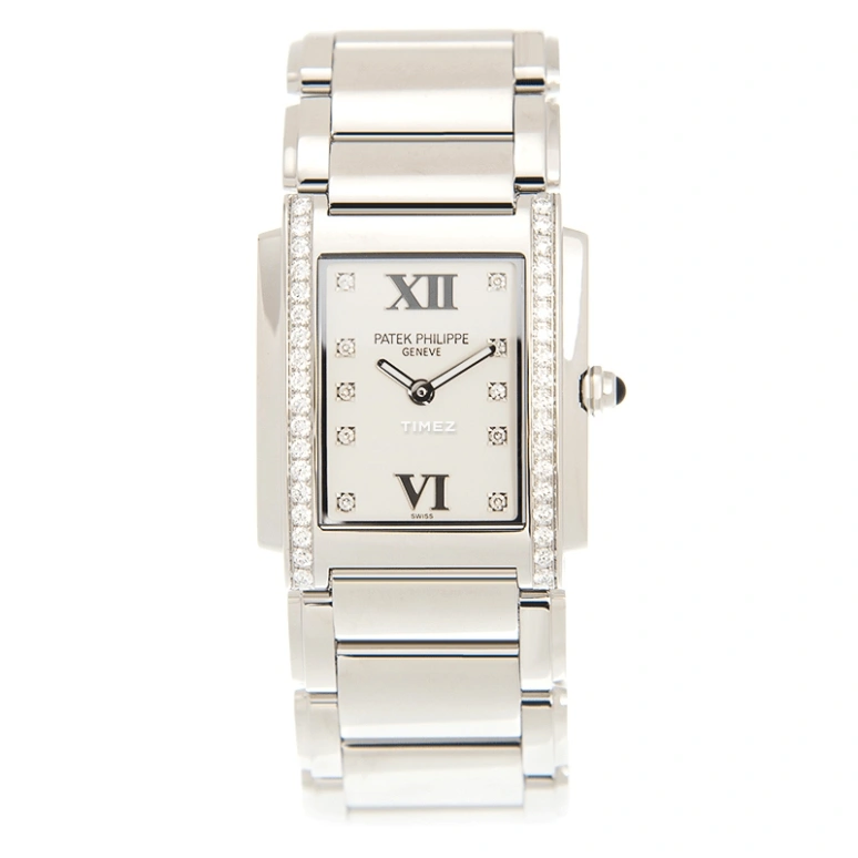 Patek Philippe,Twenty~4 25x30mm,25x30mm,Stainless Steel,White,Quartz,In-house Caliber,Sapphire,4910,4910/10A-011
