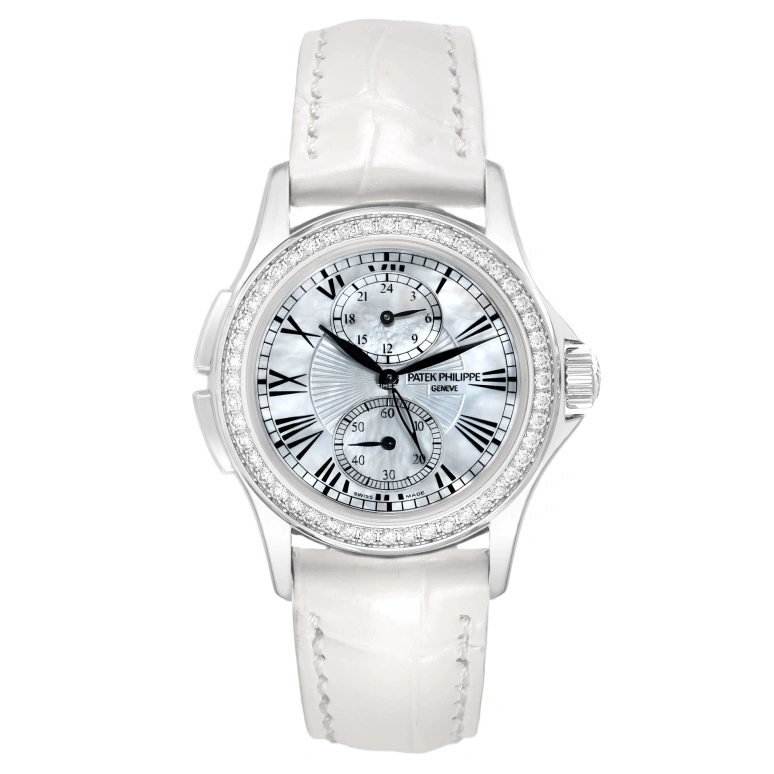 Patek Philippe,Calatrava 35mm,35mm,White Gold,White,Handwound,Dule Time,44hours,4934G,4934G-001