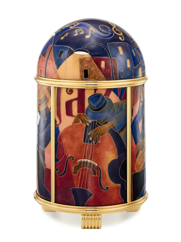 Patek Philippe,Dome Clocks ,Multi-Color,Gold,Purple,Electromechanical,In-house Caliber,Red,Purple,Enamel,20105M,20105M-001