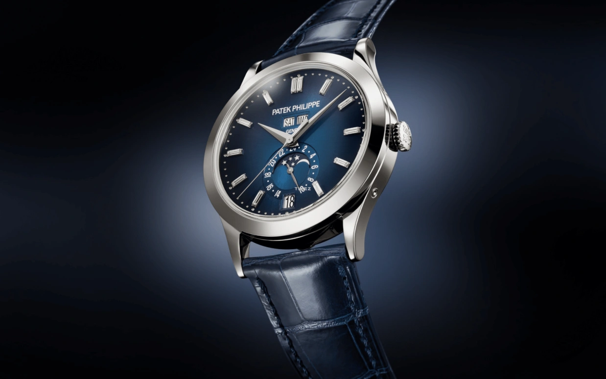Patek Philippe,Complications 38.50mm,38.50mm,White Gold,Blue,Automatic,Moonphase,Annual Calendar,Month,Date,35hours,In-house Caliber,5396G,5396G-017