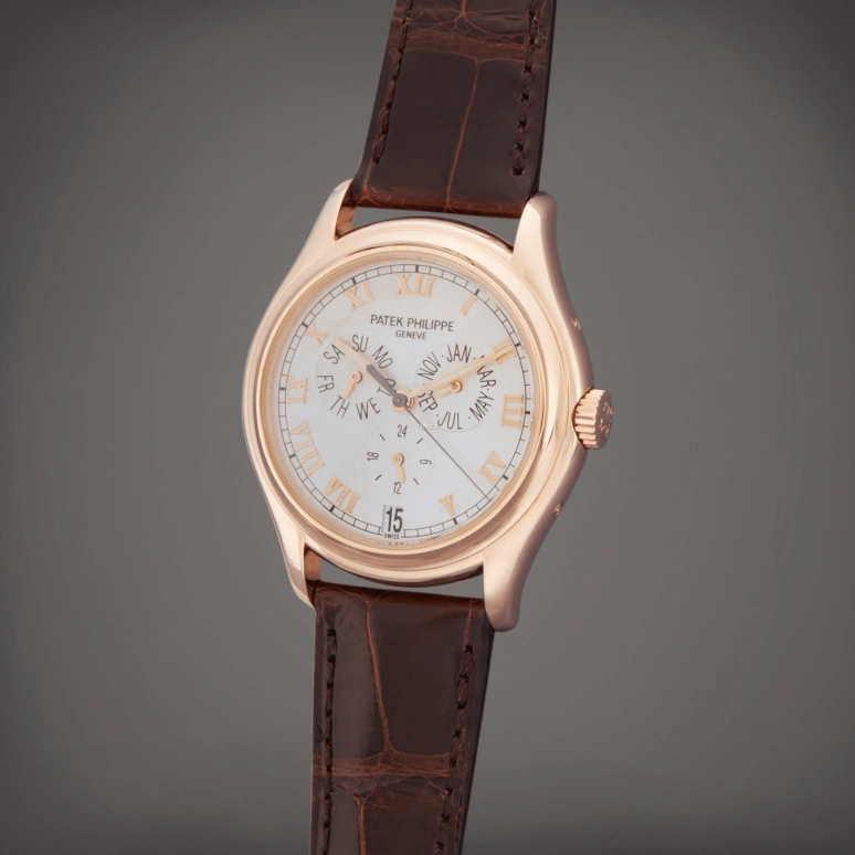 Patek Philippe,Grand Complications 37mm,37mm,Rose Gold,White,Automatic,Annual Calendar,Month,Date,Day,In-house Caliber,Sapphire,Crystal Glass,5035R,5035R-001