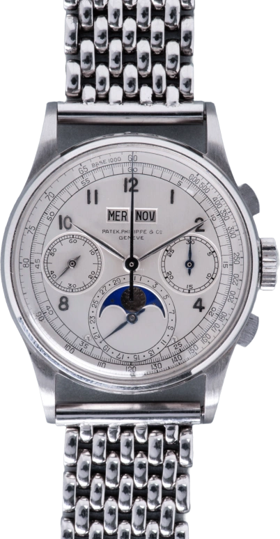 Patek Philippe,Grand Complications 35mm,35mm,Stainless Steel,Silver,Handwound,Chronograph,Perpetual Calendar,Month,Date,42hours,In-house Caliber,1518A