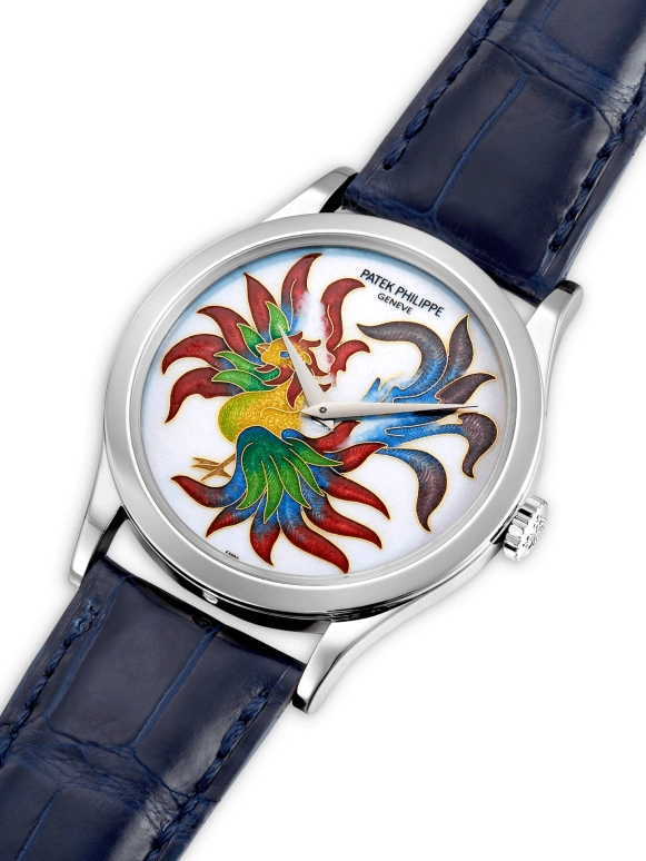 Patek Philippe,Calatrava 38mm,38mm,Platinum,Multi-Color,White,Red,Automatic,48hours,In-house Caliber,5077P,5077P-054