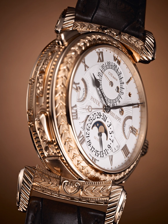 Patek Philippe,Grand Complications 47.40mm,47.40mm,Rose Gold,Silver,Handwound,Moonphase,Perpetual Calendar,Leap Year,Month,72hours,In-house Caliber,5175R,5175R-001