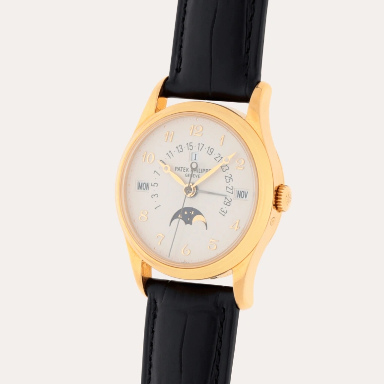 Patek Philippe,Grand Complications 37.20mm,37.20mm,Yellow Gold,Cream white,Automatic,Moonphase,Perpetual Calendar,Leap Year,Month,48hours,In-house Caliber,5050J,5050J-025