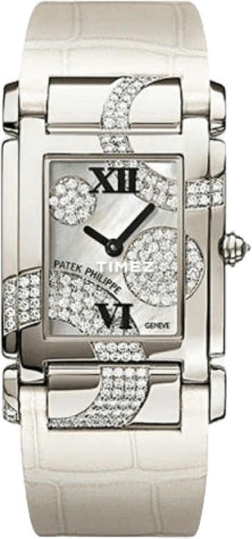Patek Philippe,Twenty~4 30x25mm,30x25mm,White Gold,Silver,Quartz,In-house Caliber,Sapphire,Crystal Glass,4914G,4914G-001