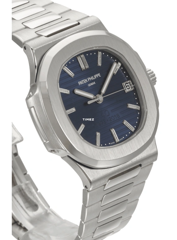 Patek Philippe,Nautilus 40mm,40mm,Platinum,Blue,Automatic,Day,45hours,5711,5711/1P-001