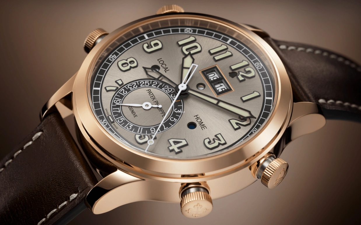Patek Philippe,Grand Complications 42.20mm,42.20mm,Rose Gold,Grey,Automatic,Day,Dule Time,Alarm,Day / Night Indication,42-52hours,In-house Caliber,5520RG,5520RG-001