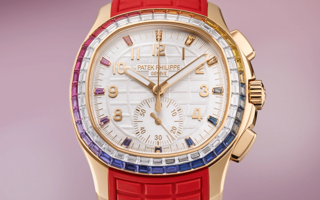 Patek Philippe,Aquanaut 39.90mm,39.90mm,Rose Gold,Multi-Color,White,Automatic,55hours,In-house Caliber,Yeoh Choo Kheng,Michelle Yeoh,Lionel Messi,Jimmy Butler,Ben Simmons,Paul Pogba,La Pulga,GOAT,7968,7968/300R-001