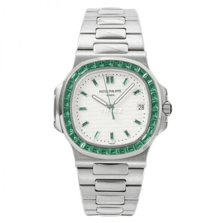 Patek Philippe,Nautilus 40mm,40mm,Platinum,White,Automatic,Day,45hours,5711,5711/113P-010