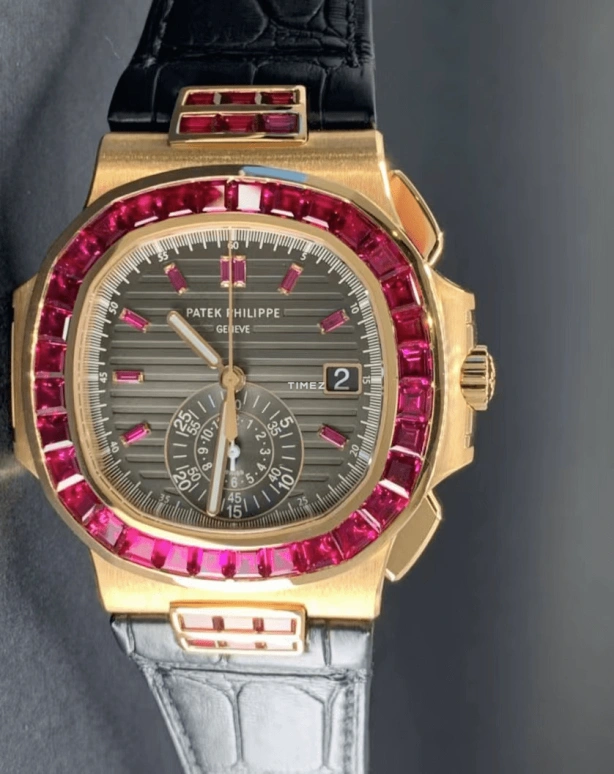 Patek Philippe,Nautilus 40mm,40mm,Rose Gold,Black,Automatic,Chronograph,Day,5980,5980/12R-010