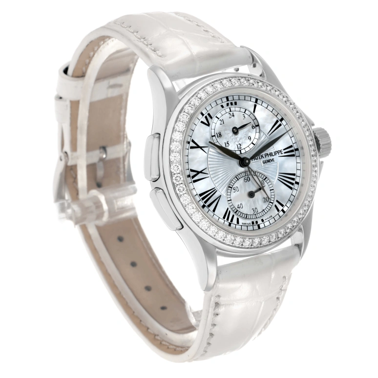 Patek Philippe,Calatrava 35mm,35mm,White Gold,White,Handwound,Dule Time,44hours,4934G,4934G-001