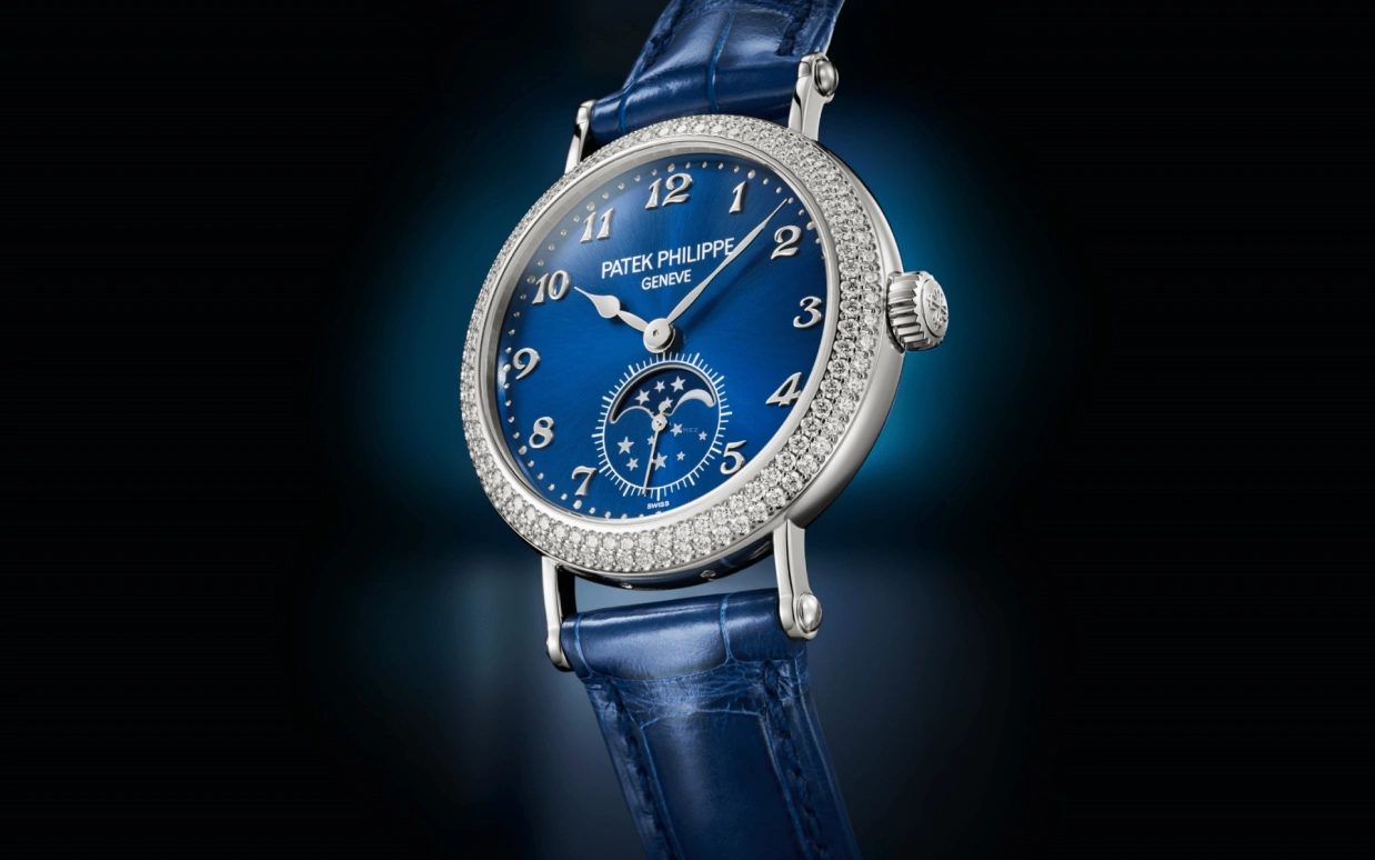 Patek Philippe,Complications 33mm,33mm,White Gold,Blue,Handwound,Moonphase,44hours,7121,7121/200G-001