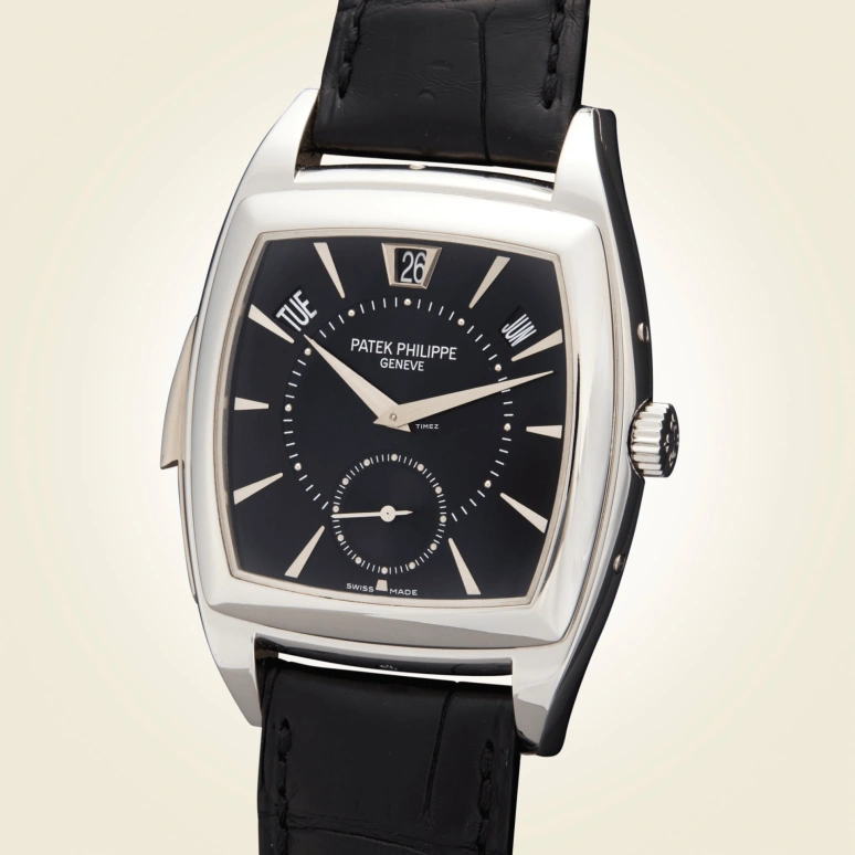 Patek Philippe,Grand Complications 38x51mm,38x51mm,Platinum,Black,Automatic,Annual Calendar,Month,Date,Day,48hours,In-house Caliber,5033P,5033P-012