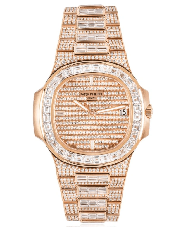 Patek Philippe,Nautilus 40mm,40mm,Rose Gold,Rose Gold,Silver,Automatic,Day,45hours,Drake,5719,5719/10R-010