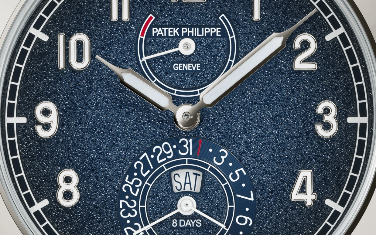 Patek Philippe,Calatrava 41mm,41mm,White Gold,Blue,Gradient,Handwound,Date,Day,Power Reserve Indicator,5328G,5328G-001