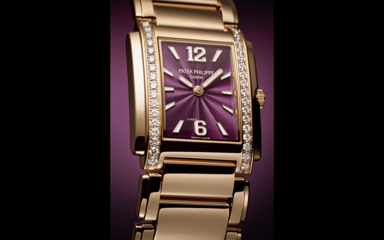 Patek Philippe,Twenty~4 25.10x30mm,25.10x30mm,Rose Gold,Purple,Quartz,In-house Caliber,Sapphire,Crystal Glass,Ben Chilwell,4910,4910/1201R-010