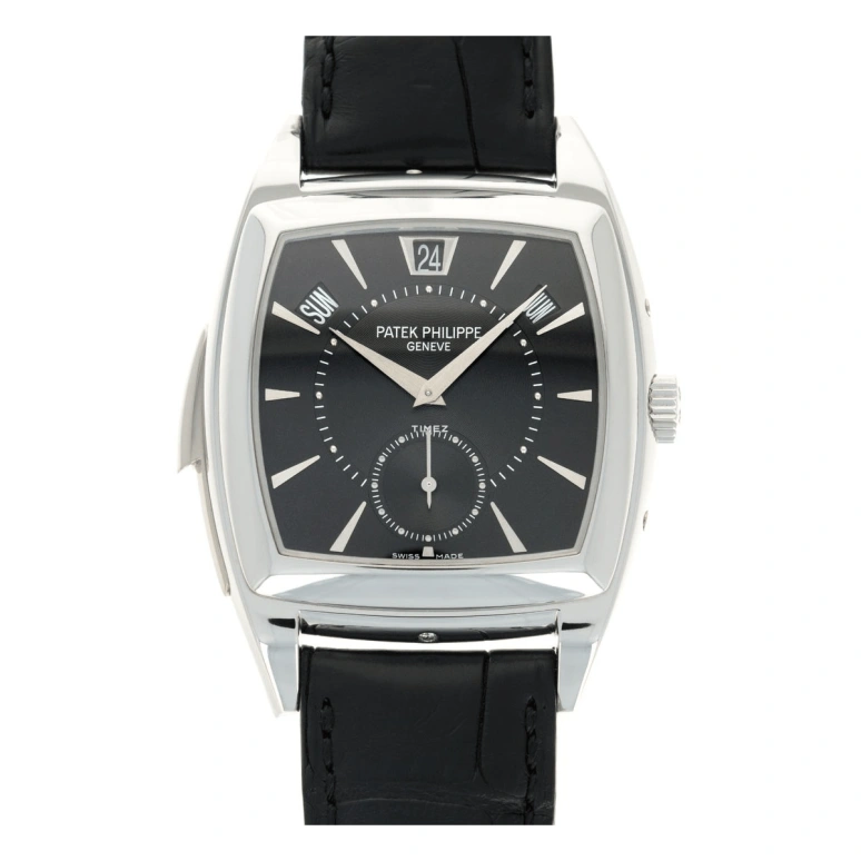 Patek Philippe,Grand Complications 38x51mm,38x51mm,Platinum,Black,Automatic,Annual Calendar,Month,Date,Day,48hours,In-house Caliber,5033P,5033P-012