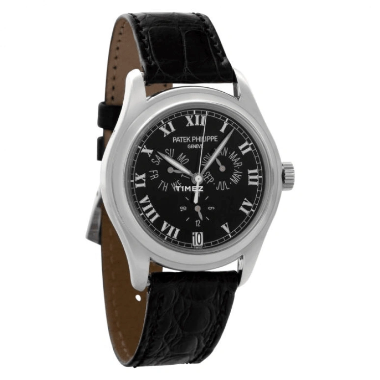 Patek Philippe,Grand Complications 37mm,37mm,Platinum,Black,Automatic,Annual Calendar,Month,Date,Day,In-house Caliber,Sapphire,Crystal Glass,5035P,5035P-001