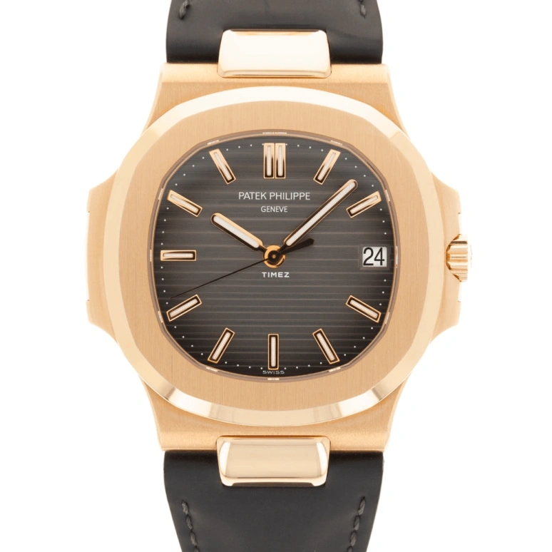 Patek Philippe,Nautilus 40mm,40mm,Rose Gold,Grey,Automatic,Day,45hours,5711R