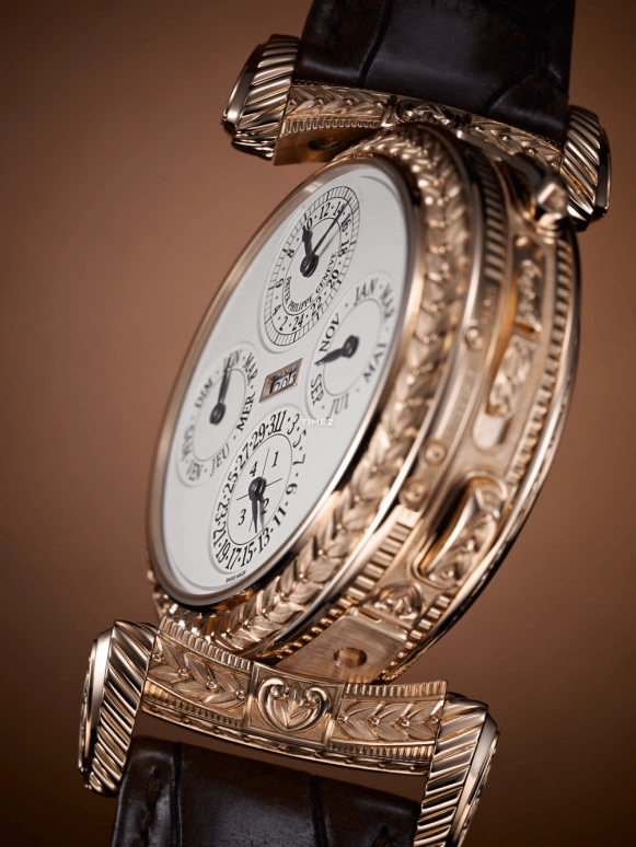 Patek Philippe,Grand Complications 47.40mm,47.40mm,Rose Gold,Silver,Handwound,Moonphase,Perpetual Calendar,Leap Year,Month,72hours,In-house Caliber,5175R,5175R-001