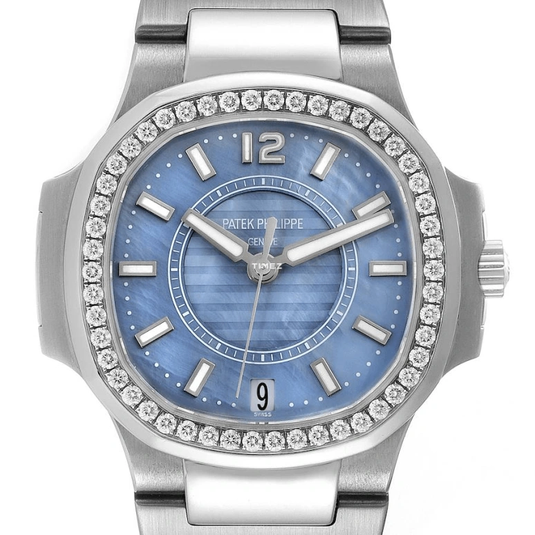 Patek Philippe,Nautilus 33.60mm,33.60mm,Stainless Steel,Blue,Automatic,Day,45hours,7008,7008/1A-001