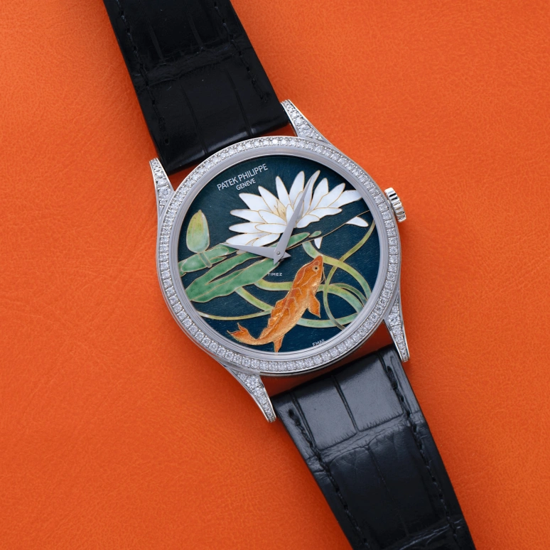 Patek Philippe,Calatrava 38mm,38mm,White Gold,Multi-Color,Black,White,Green,Orange,Automatic,48hours,In-house Caliber,5077,5077/100G-016