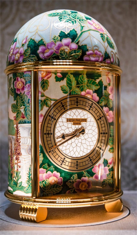 Patek Philippe,Dome Clocks ,White,Electromechanical,In-house Caliber,Green,Colorful,Enamel,20151M,20151M-001