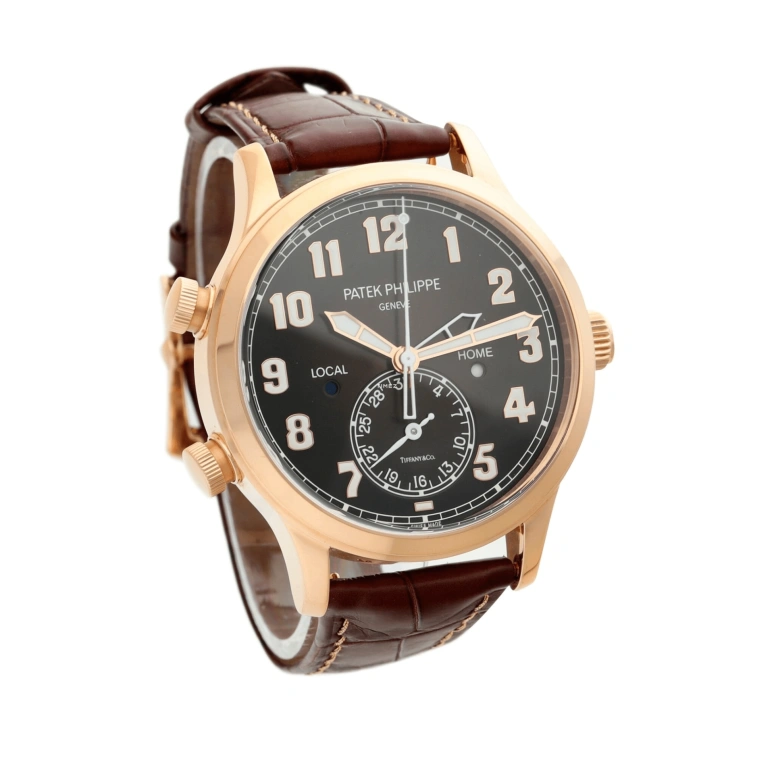 Patek Philippe,Calatrava 42mm,42mm,Rose Gold,Black,Automatic,Day,Dule Time,Day / Night Indication,5524R,5524R-001-TtiffanyCo