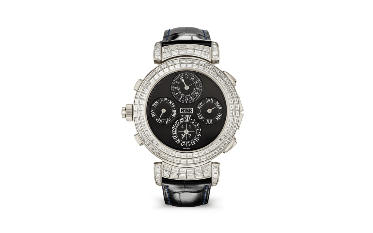 Patek Philippe,Grand Complications 49.40mm,49.40mm,White Gold,Black,Handwound,Moonphase,Perpetual Calendar,Leap Year,Month,72hours,In-house Caliber,6300,6300/401G-001