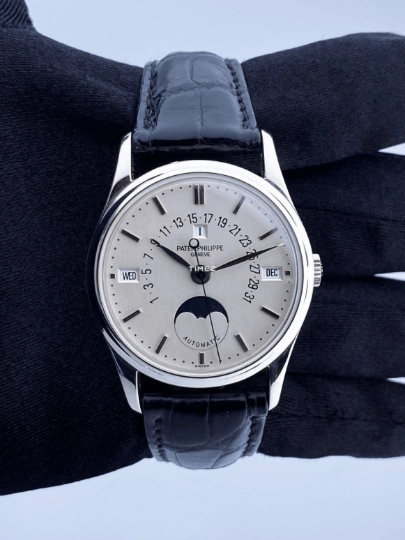 Patek Philippe,Grand Complications 37.20mm,37.20mm,White Gold,Silver,Automatic,Moonphase,Perpetual Calendar,Leap Year,Month,48hours,In-house Caliber,5050P,5050P-XX1
