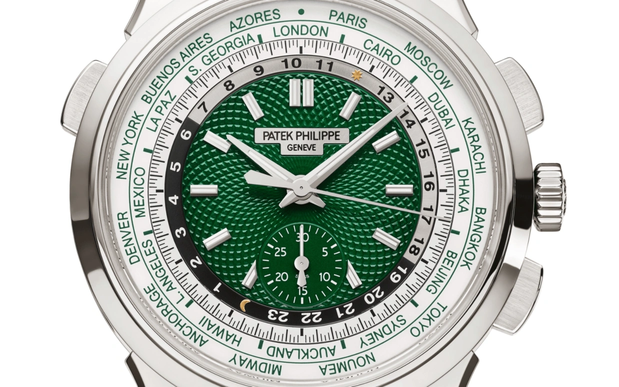Patek Philippe,Complications 39.50mm,39.50mm,White Gold,Blue,Automatic,World Time,Day / Night Indication,Kyle Walker,5930P,5930P-001