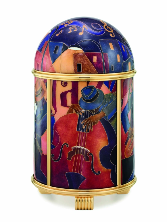 Patek Philippe,Dome Clocks ,Multi-Color,Gold,Purple,Electromechanical,In-house Caliber,Red,Purple,Enamel,20105M,20105M-001