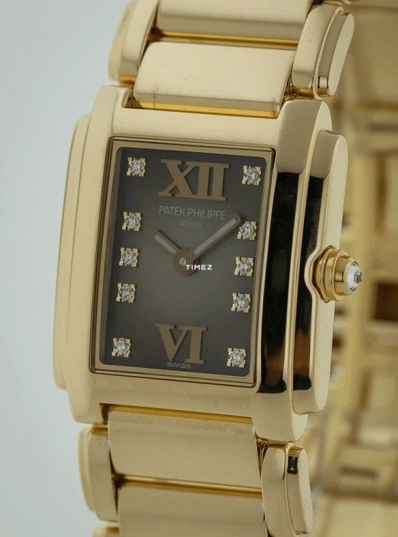 Patek Philippe,Twenty~4 26.30x22mm,26.30x22mm,Yellow Gold,Coffee,Brown,Quartz,In-house Caliber,Sapphire,Crystal Glass,4907,4907/1J-011