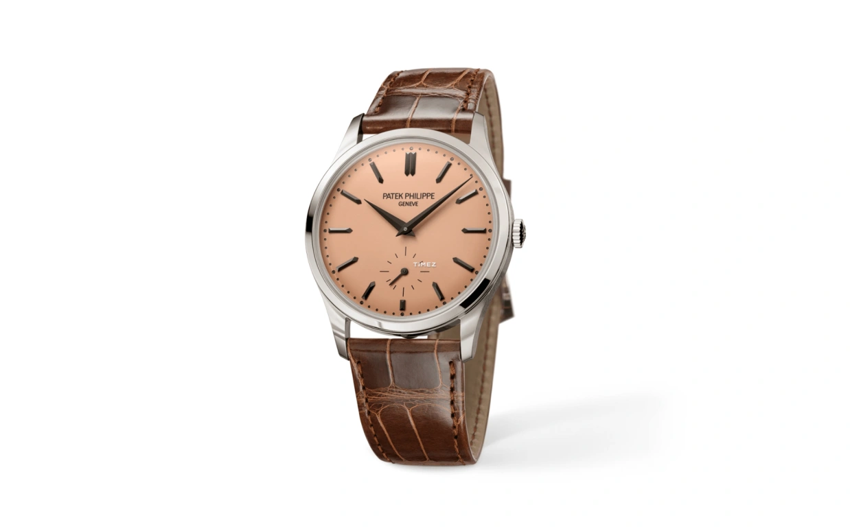 Patek Philippe,Calatrava 38mm,38mm,Platinum,Salmon,Handwound,65hours,In-house Caliber,6196P,6196P-001