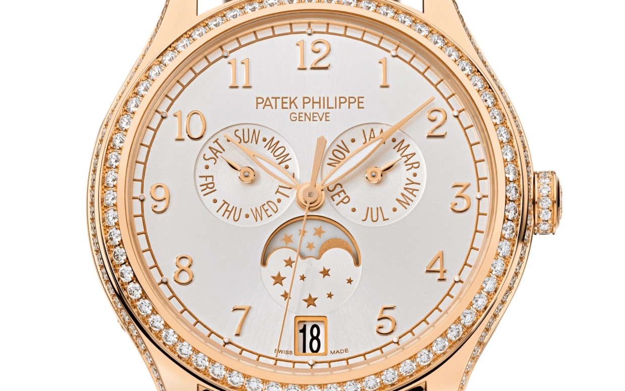 Patek Philippe,Complications 38mm,38mm,Rose Gold,Silver,Automatic,Moonphase,Annual Calendar,Month,Date,45hours,In-house Caliber,4947R,4947R-001